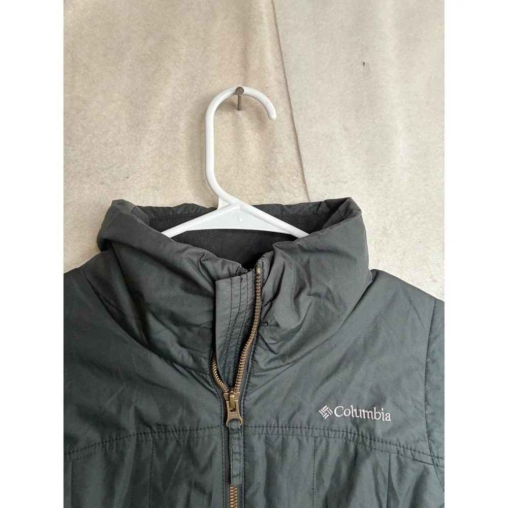 Columbia Womens Small Black Quilted Insulated Fleece Lined Full Zip Vest 7771
